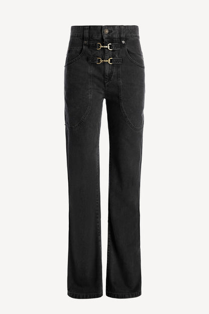 Pantalon brinley en noir fané