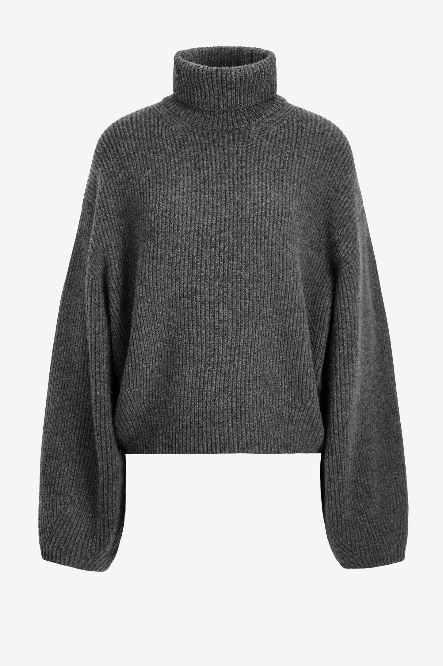 Pullover Ribbed Turtle in Grey MelangeToteme - Anita Hass