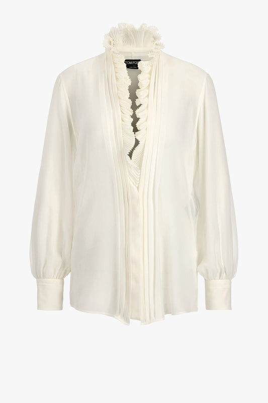 Lavalliere blouse in cream