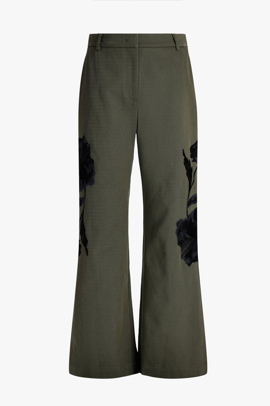 Janis trousers in camouflage green