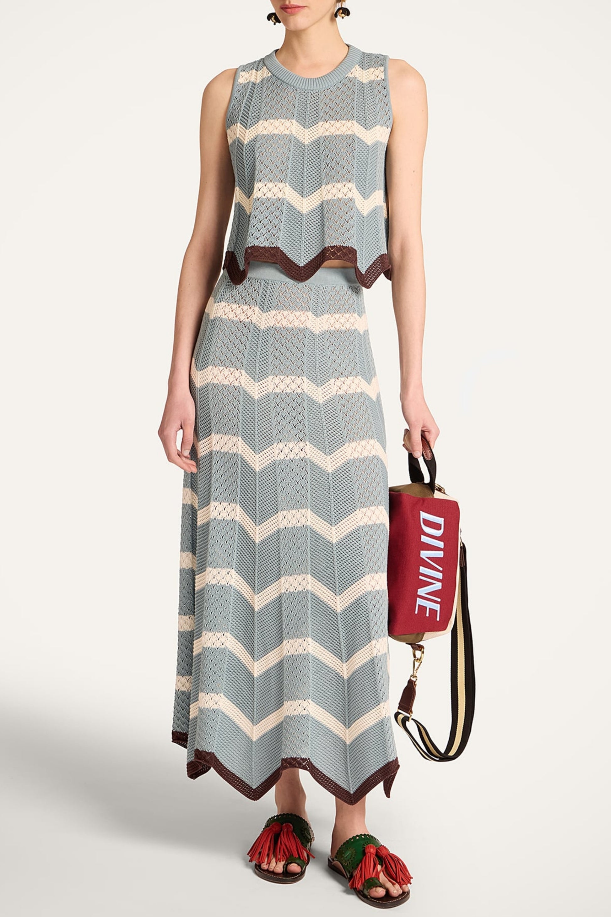 Rock Chevron in Blue/Ivory La Double J