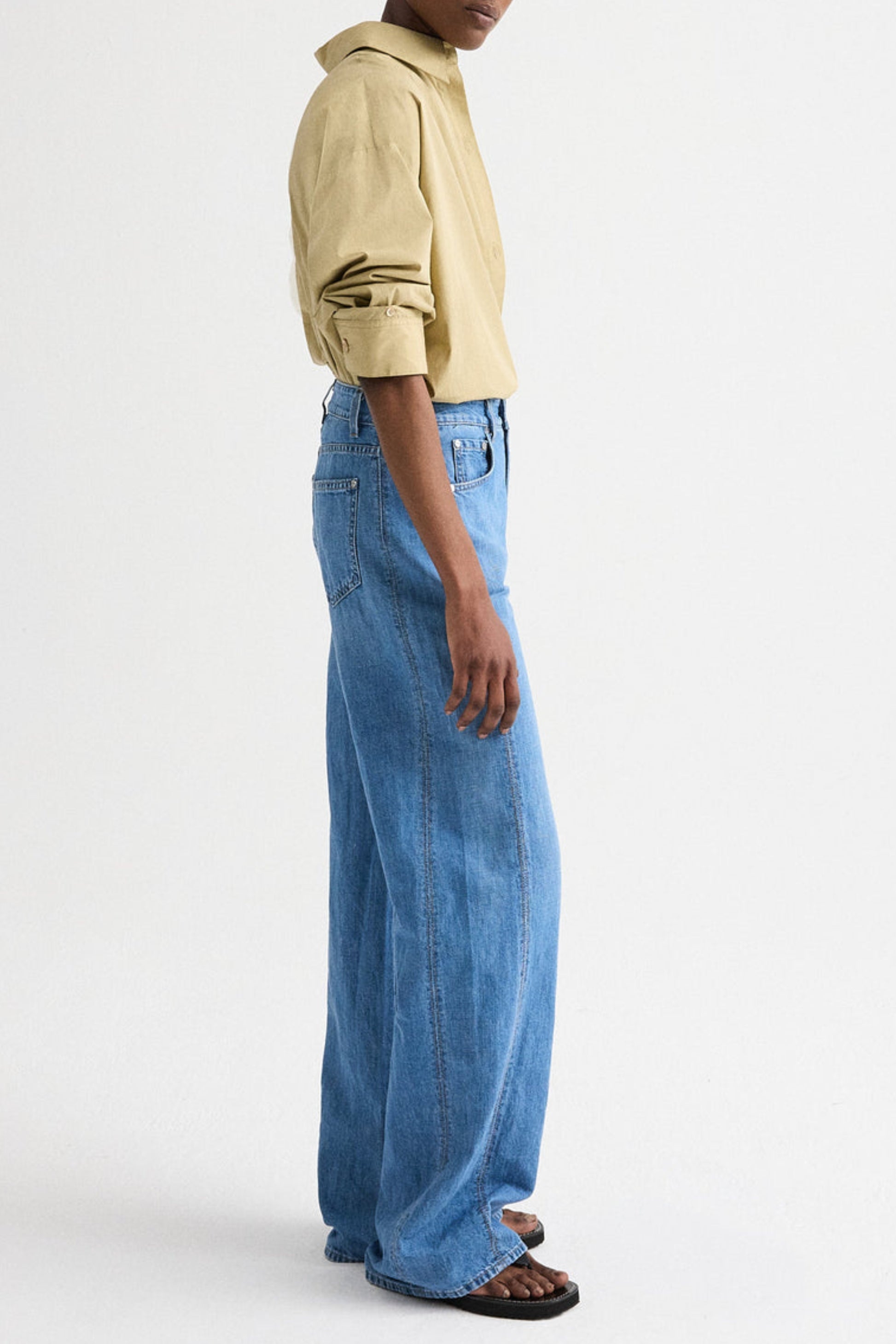 New Earl Blouse in Olive Gray by TWP Clothing - Anita Hass