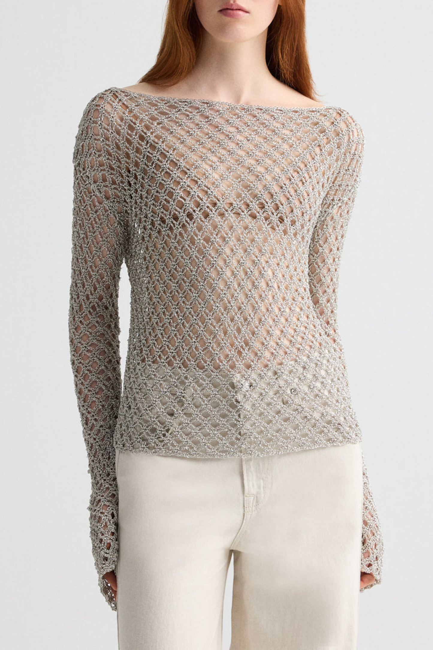 Pullover Crochet in Pale ChampagneTWP Clothing - Anita Hass
