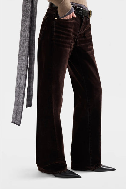 Jeans Low Straight in Flock Brown 7 For All Mankind