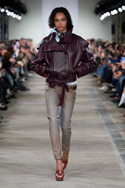 Leather Jacket in Black Cherry