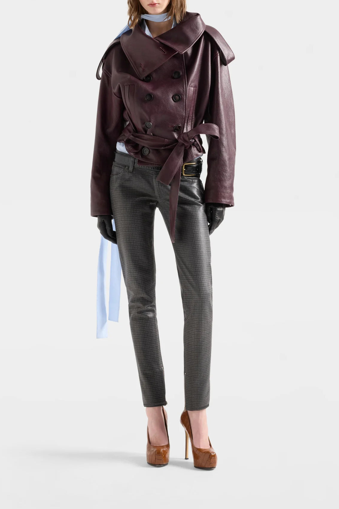 Leather Jacket in Black Cherry
