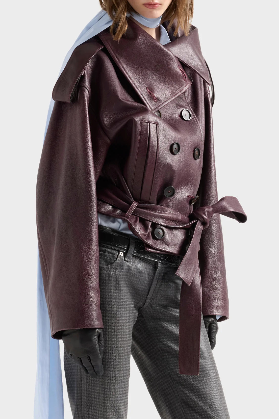 Leather Jacket in Black Cherry