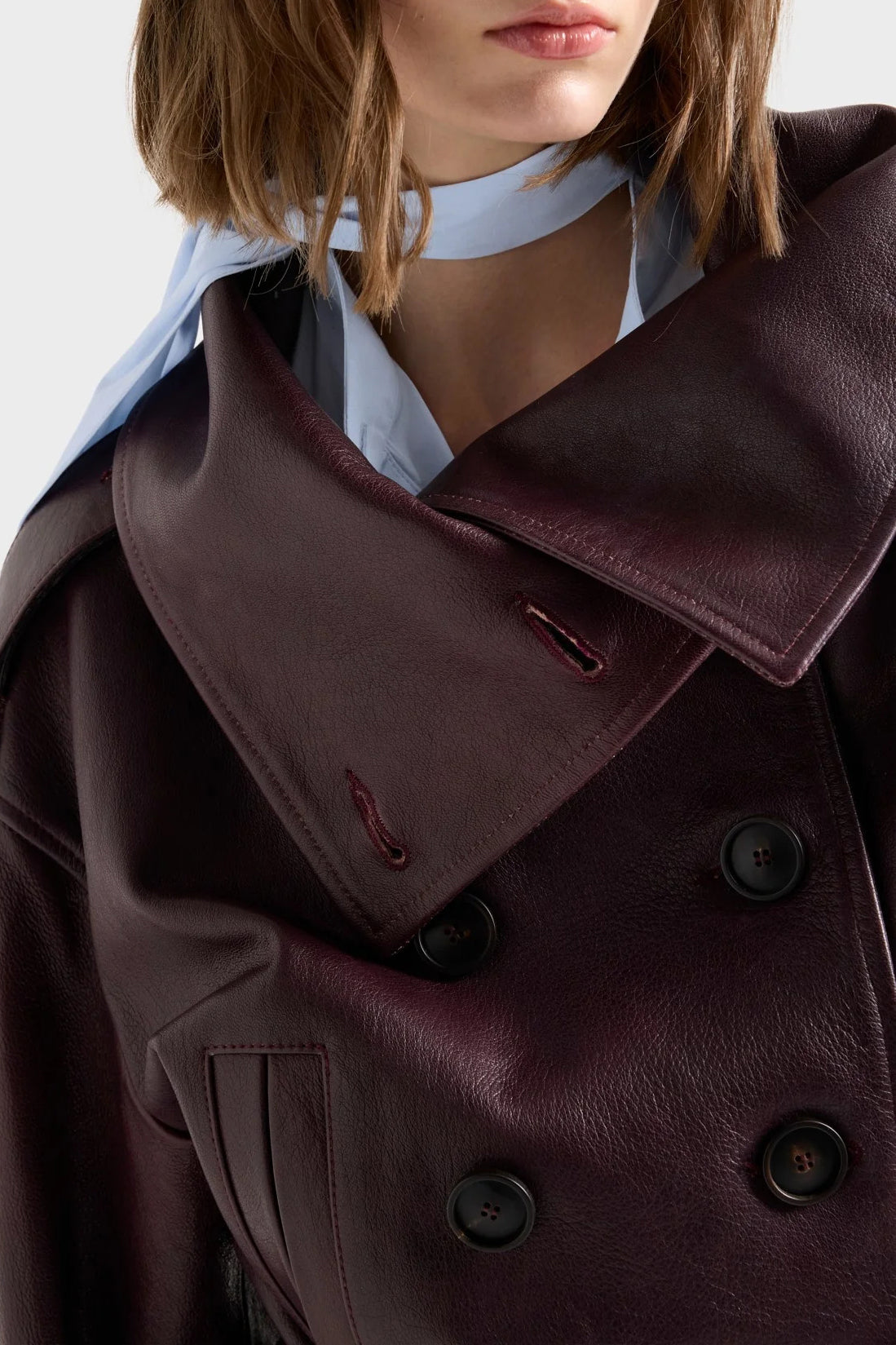 Leather Jacket in Black Cherry