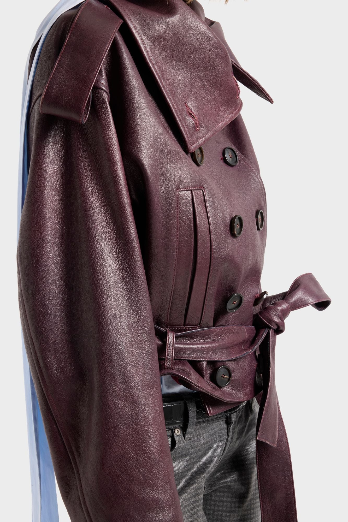Leather Jacket in Black Cherry