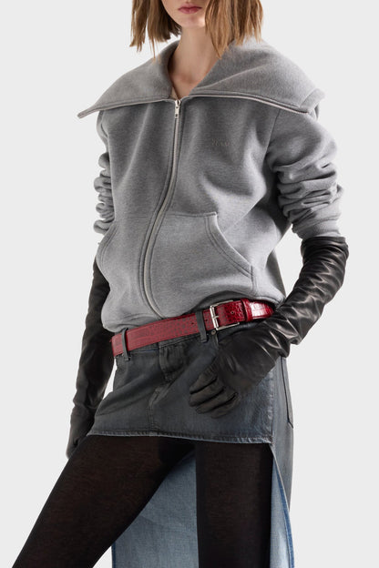 High-Neck Sweatshirt in Ash