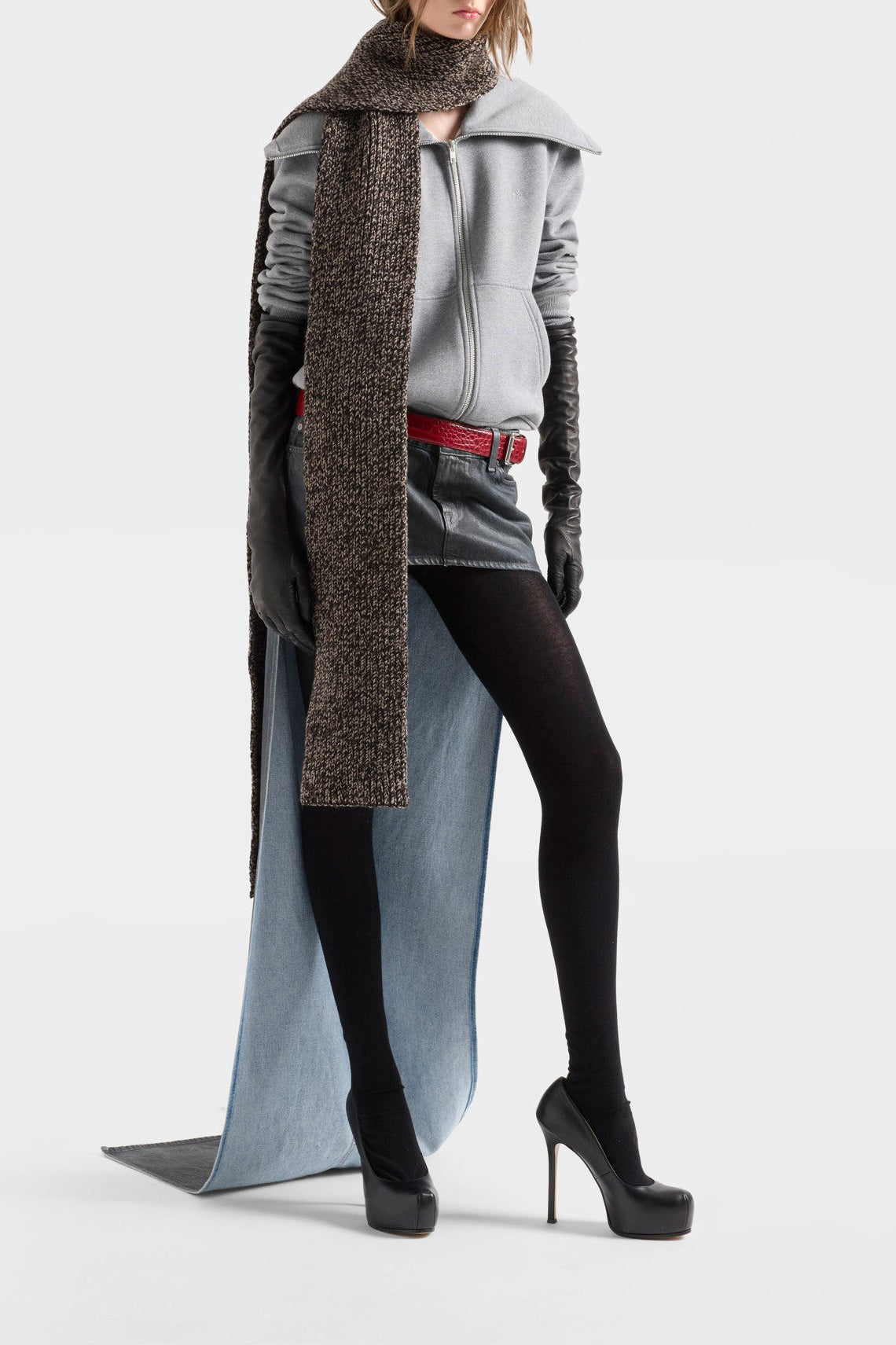 High-Neck Sweatshirt in Ash