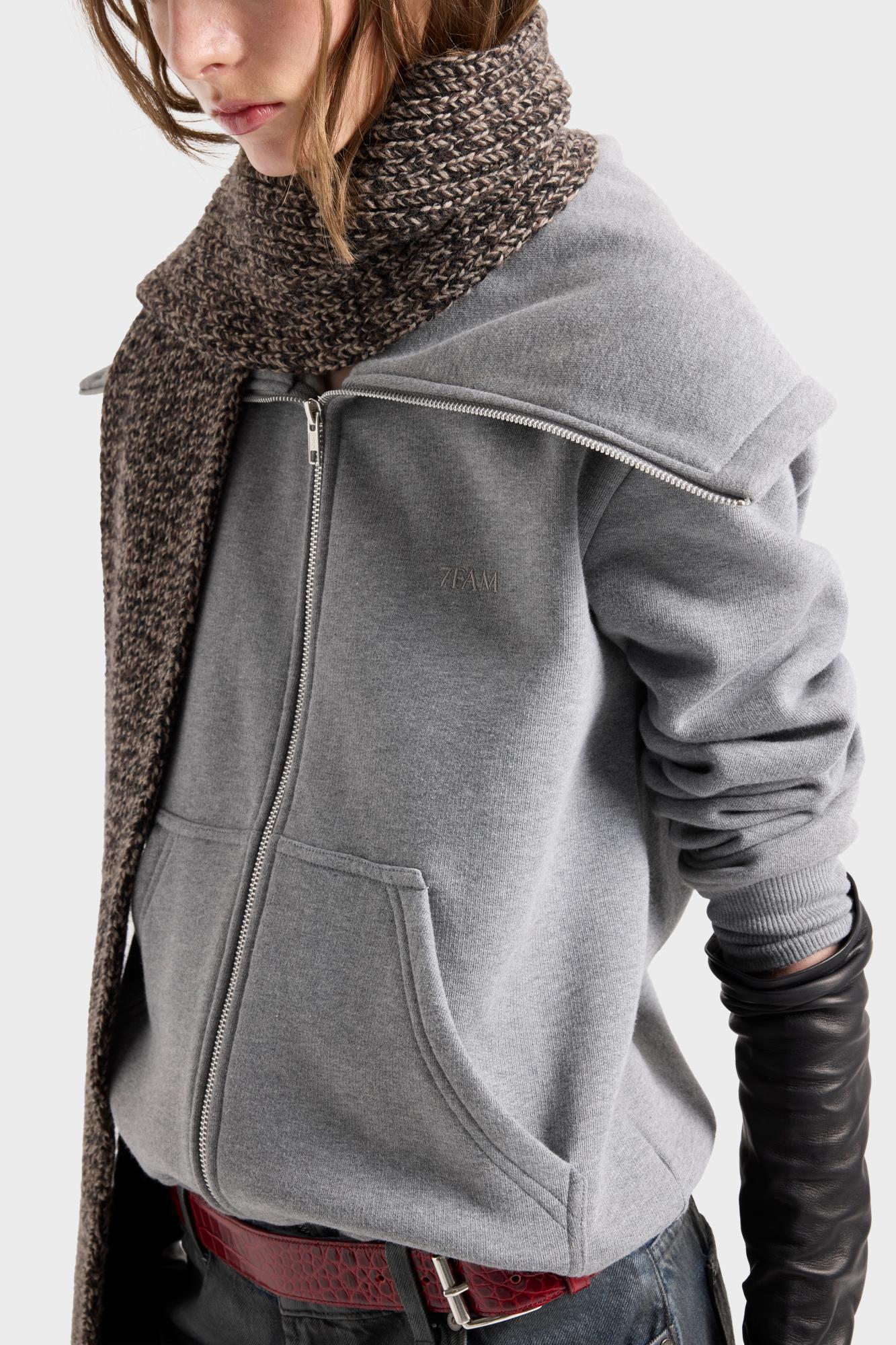 High-Neck Sweatshirt in Ash
