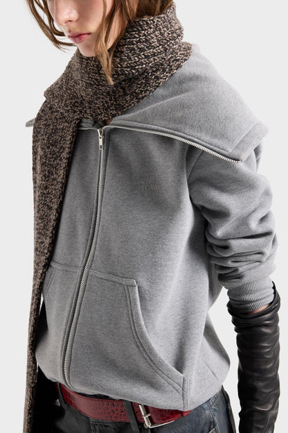 High-Neck Sweatshirt in Ash