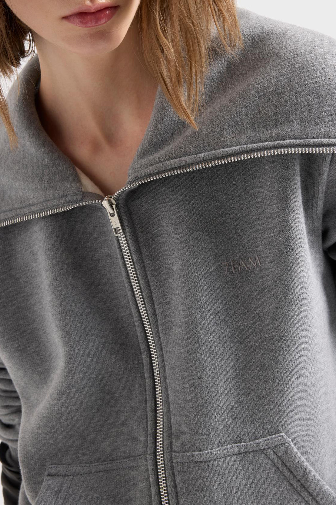 High-Neck Sweatshirt in Ash