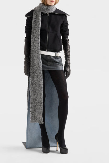 High-Neck Sweatshirt Jacket in Black