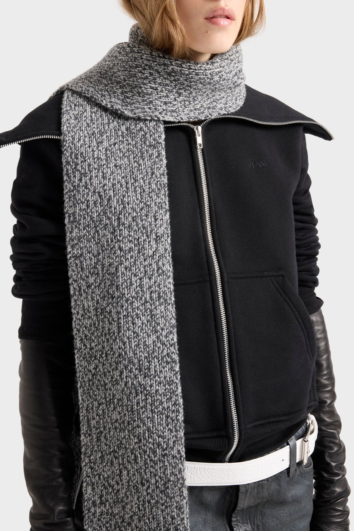 High-Neck Sweatshirt Jacket in Black