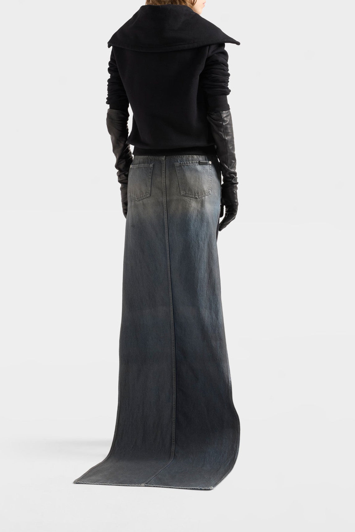High-Neck Sweatshirt Jacket in Black