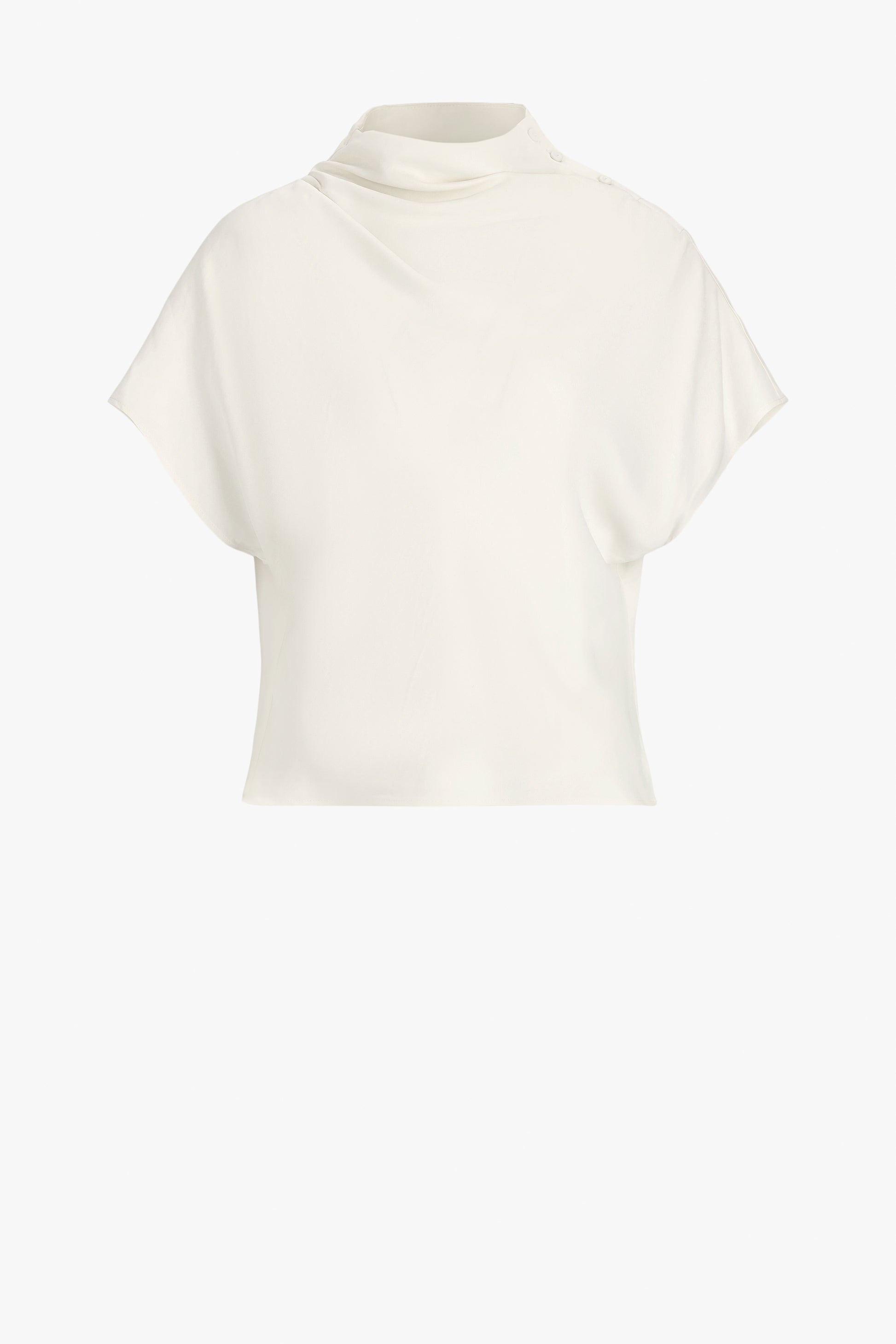 Bluse Mock Neck in BoneTWP Clothing - Anita Hass