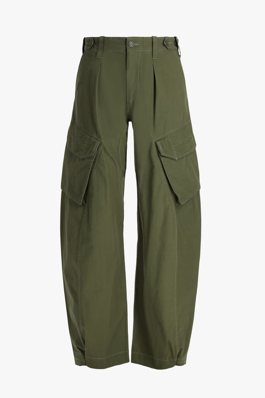 Barrel Cargo trousers in Olive Green