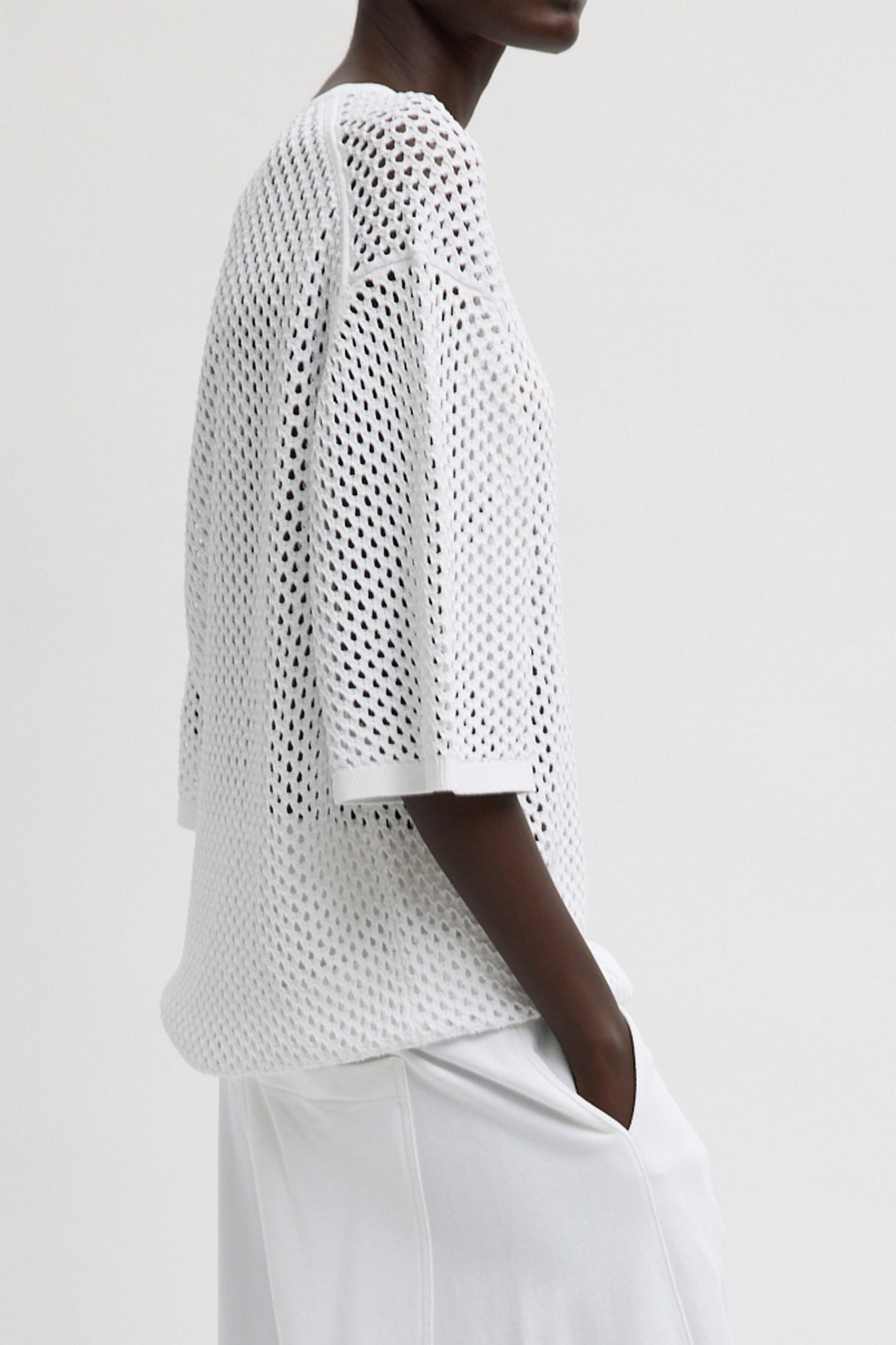 Shirt Crochet Net in WeißTibi - Anita Hass