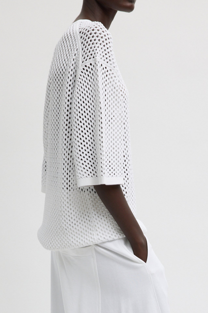 Shirt Crochet Net in WeißTibi - Anita Hass
