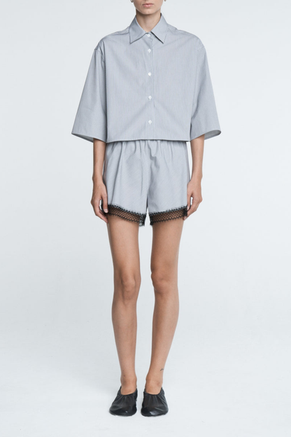 Bluse Cropped in Pinstripe BlackMaria McManus - Anita Hass