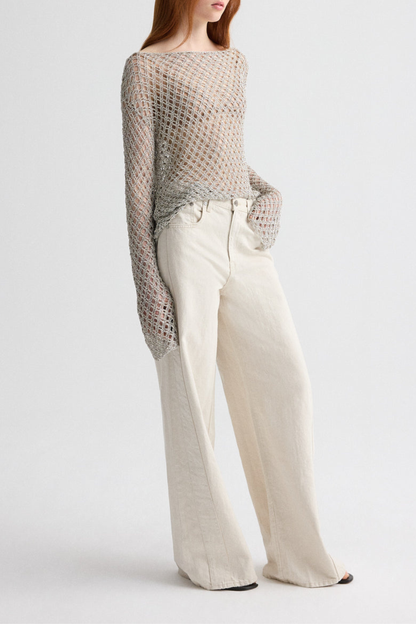 Pullover Crochet in Pale ChampagneTWP Clothing - Anita Hass