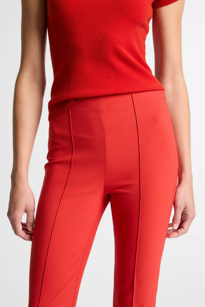 Pantaloni Niki Crop Flare in Dark Poppy