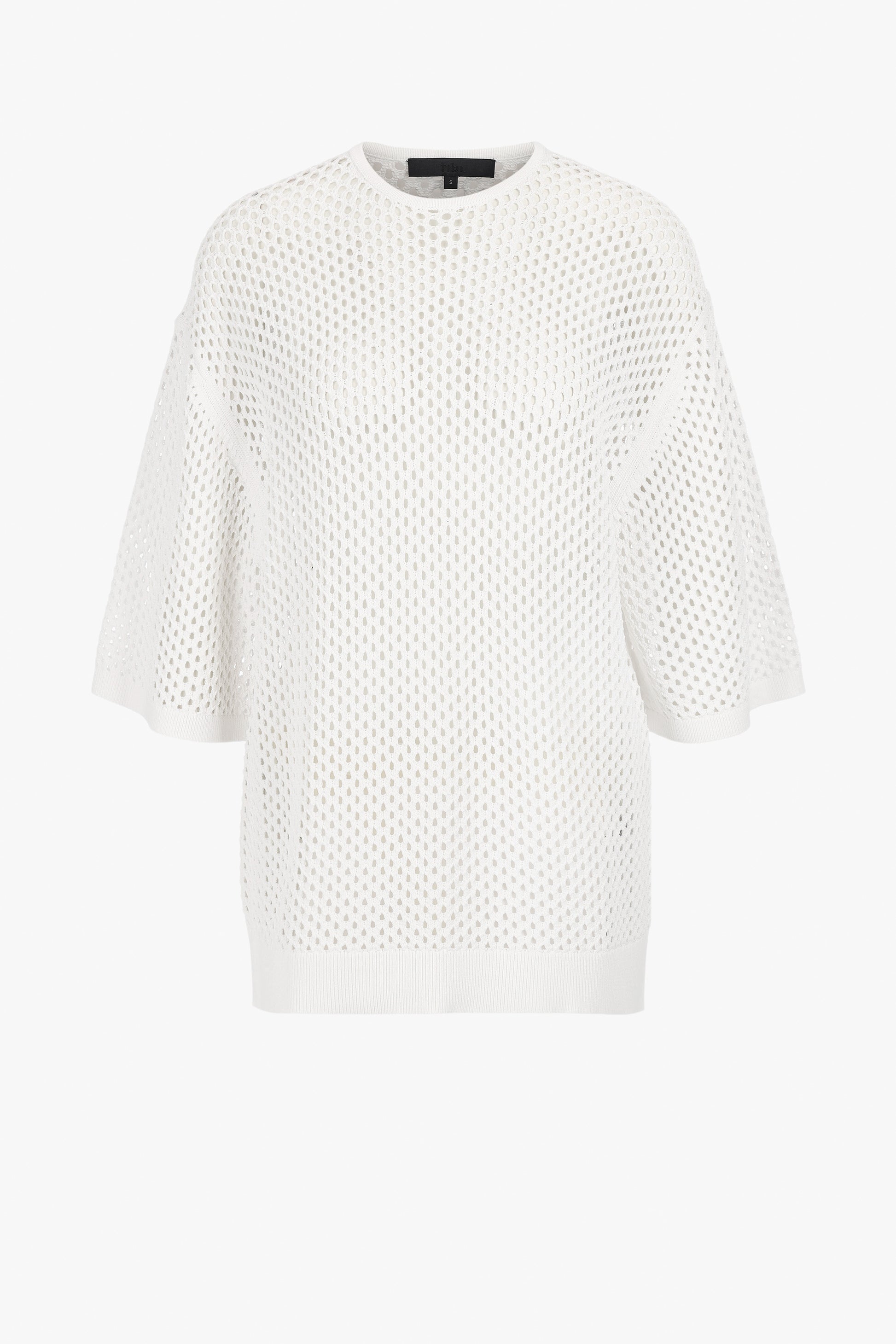Shirt Crochet Net in WeißTibi - Anita Hass