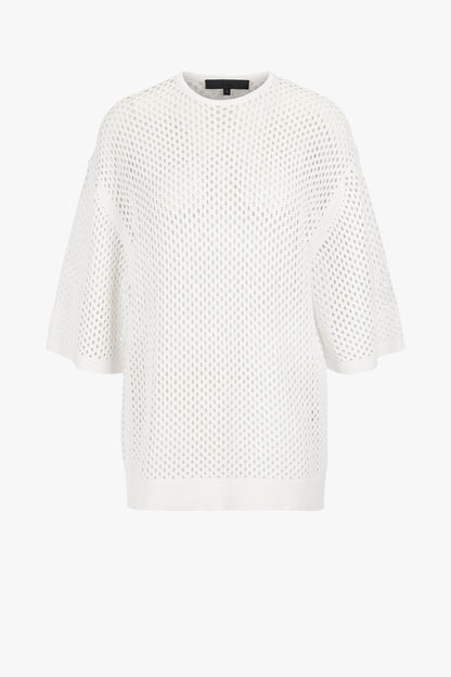 Shirt Crochet Net in WeißTibi - Anita Hass