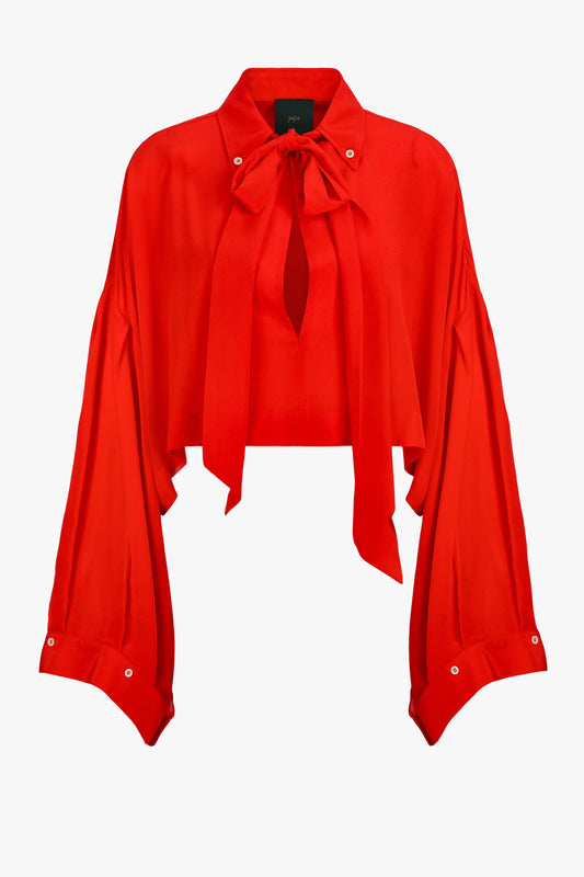 Blouse Aliss in Red Silk