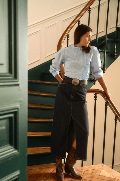 Denim Skirt The Maxi in Raw Denim