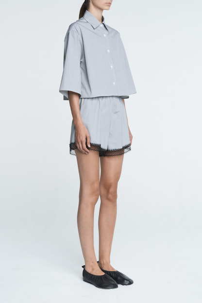 Bluse Cropped in Pinstripe BlackMaria McManus - Anita Hass