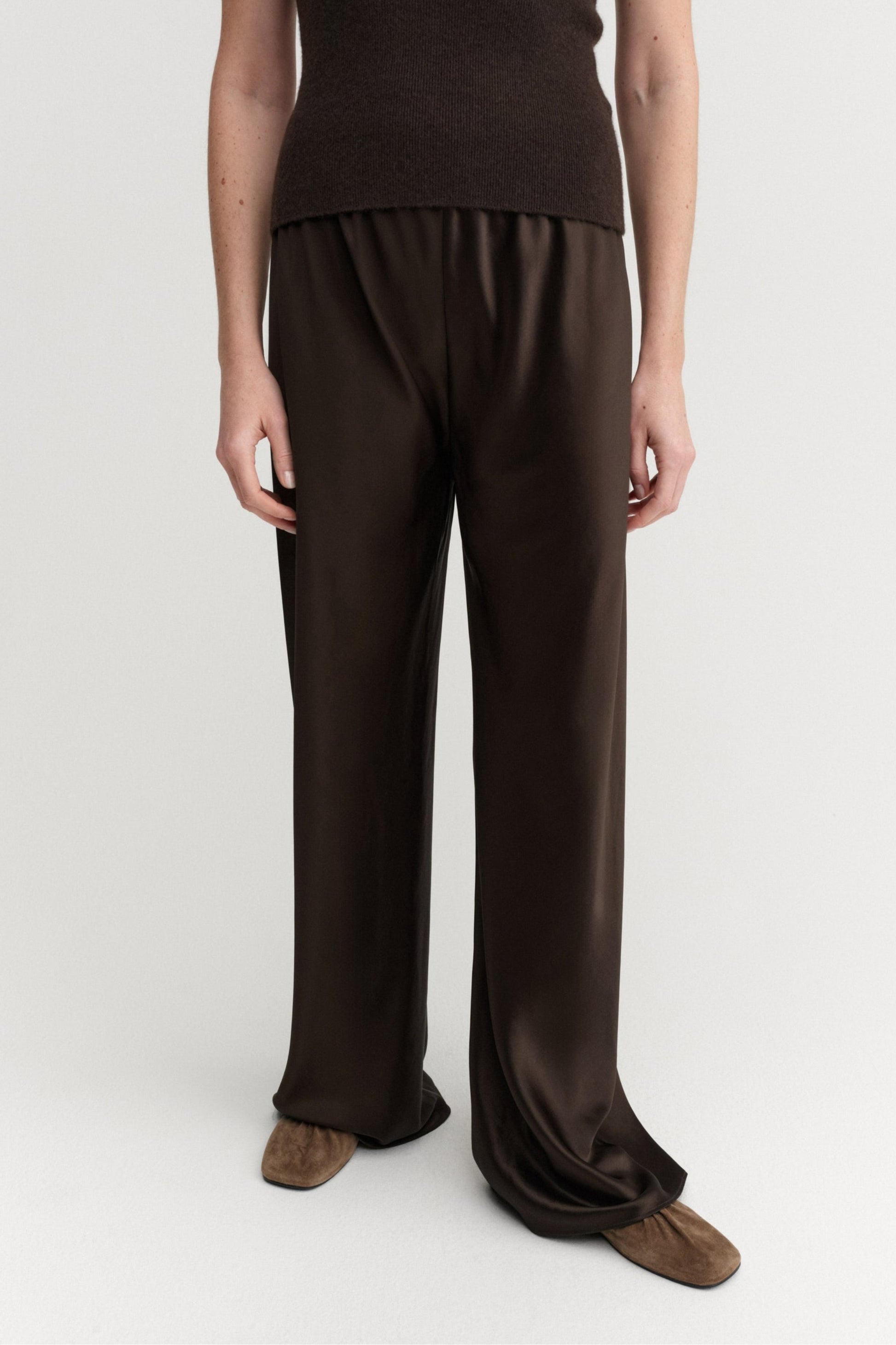 Pantalones al bies de chocolate – - Main Image