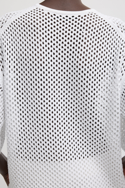 Shirt Crochet Net in WeißTibi - Anita Hass