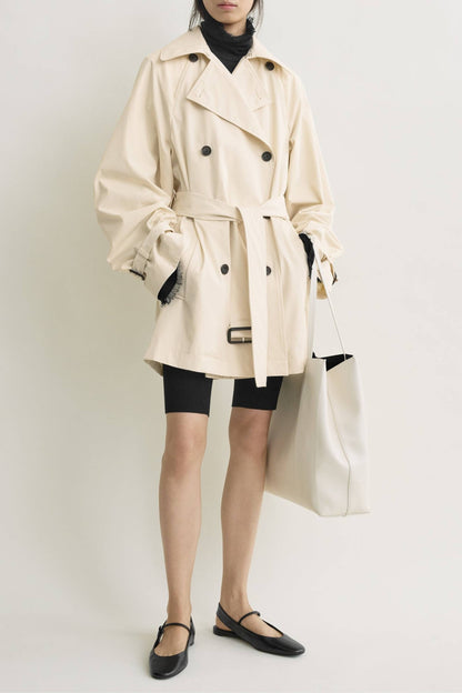 Trenchcoat Washed Cotton in StoneToteme - Anita Hass