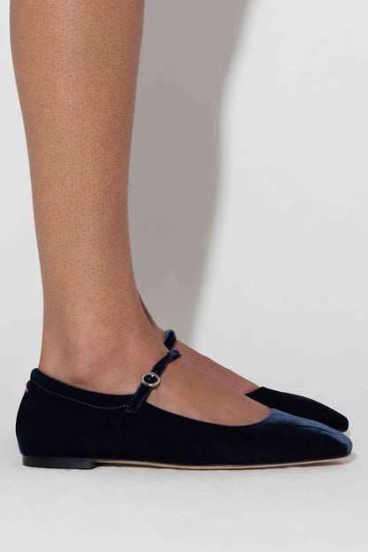 Ballerinas Uma Velvet in Navy