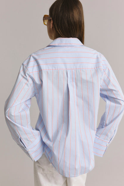 Blouse Good Energy en bleu/rose