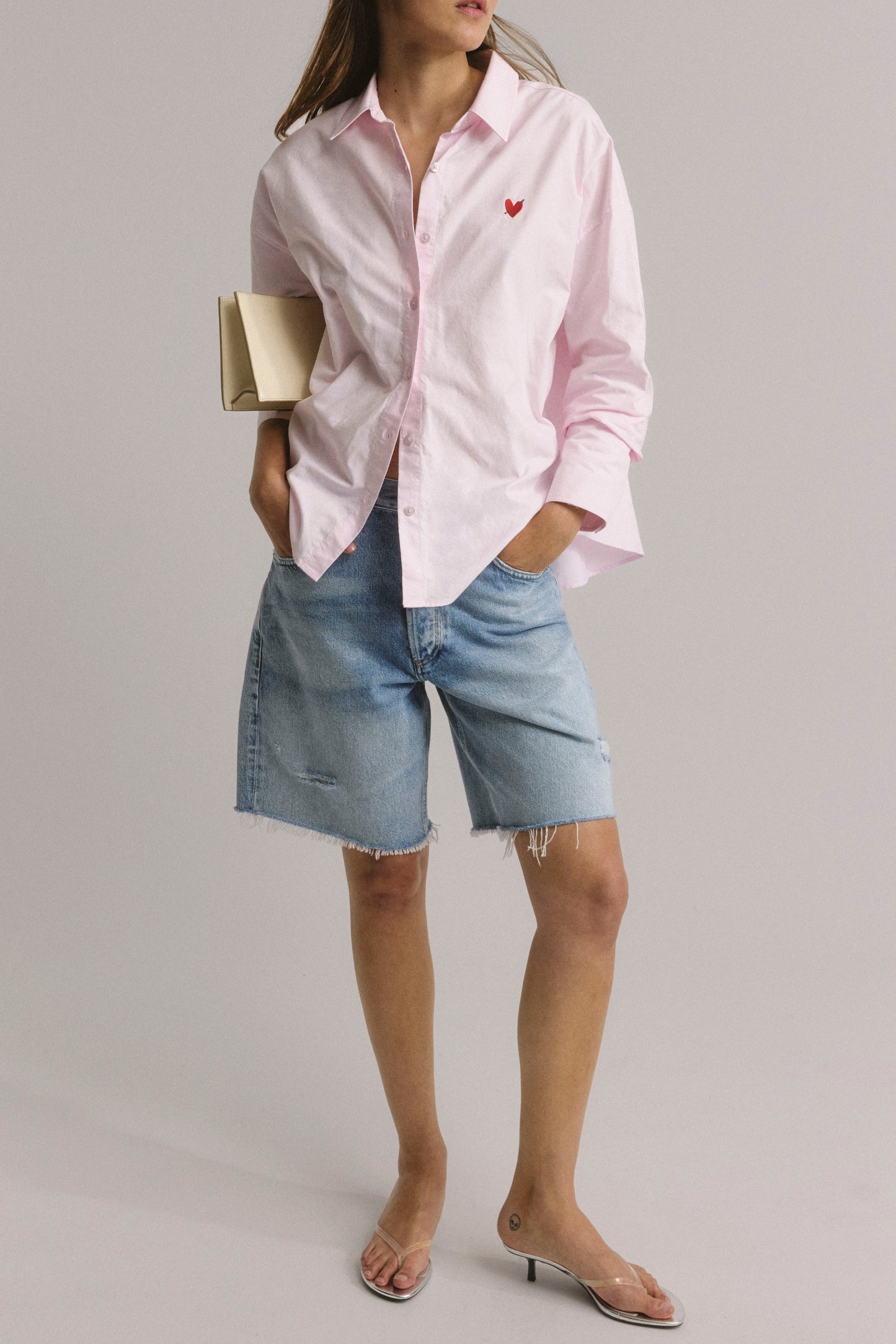 Bluse Oxford in Rosa
