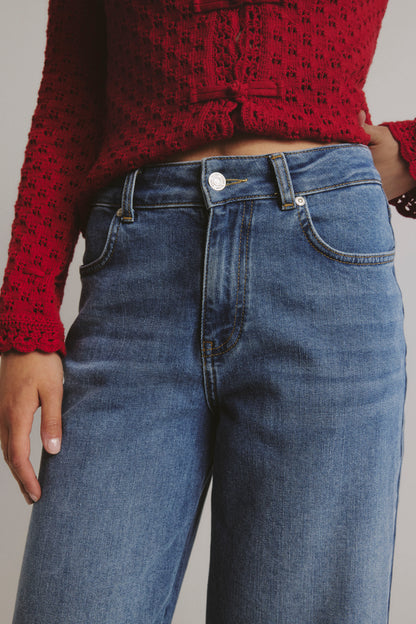 Jeans The Wide Leg in Mid Blue