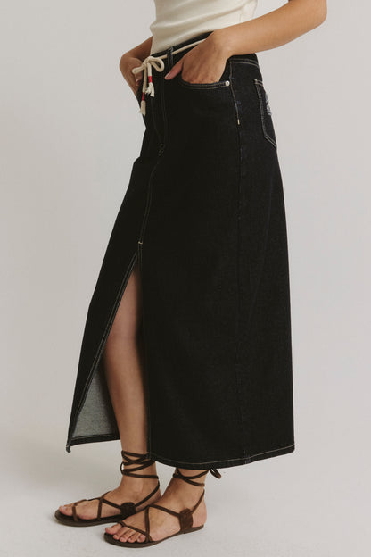 Jeansrock The Maxi in Raw Denim
