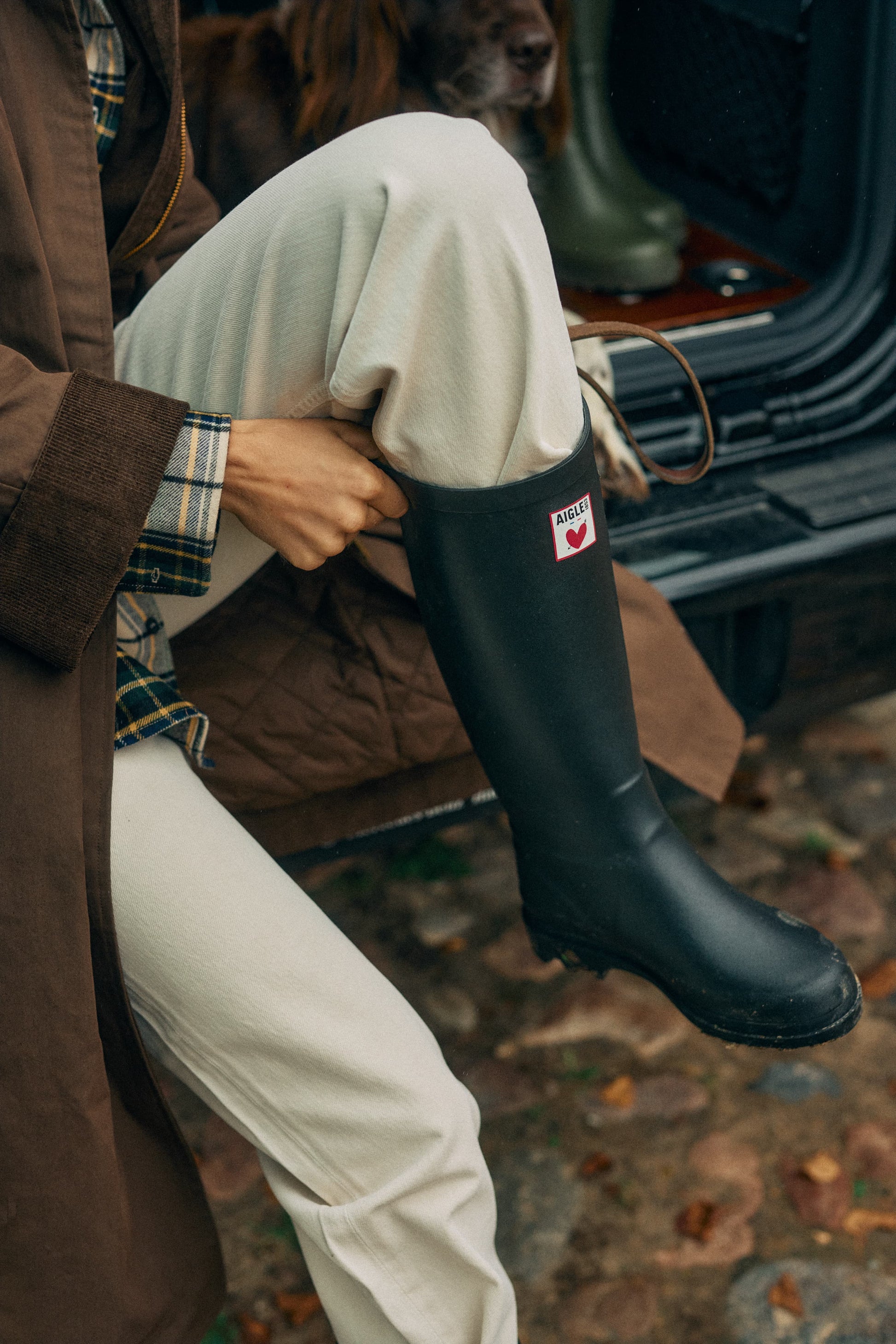 Regenstiefel 'Heart' in SchwarzAigle x Anita Hass - Anita Hass