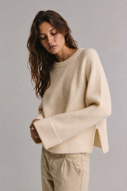 Pullover Two Tone in Beige/Ivory