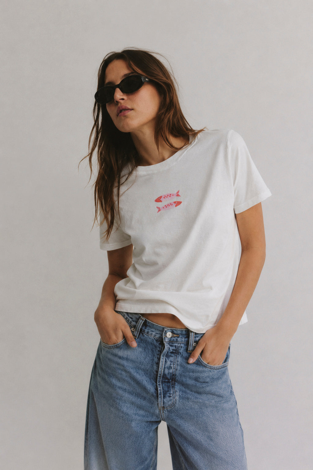 T-Shirt Cute Fish in Weiß
