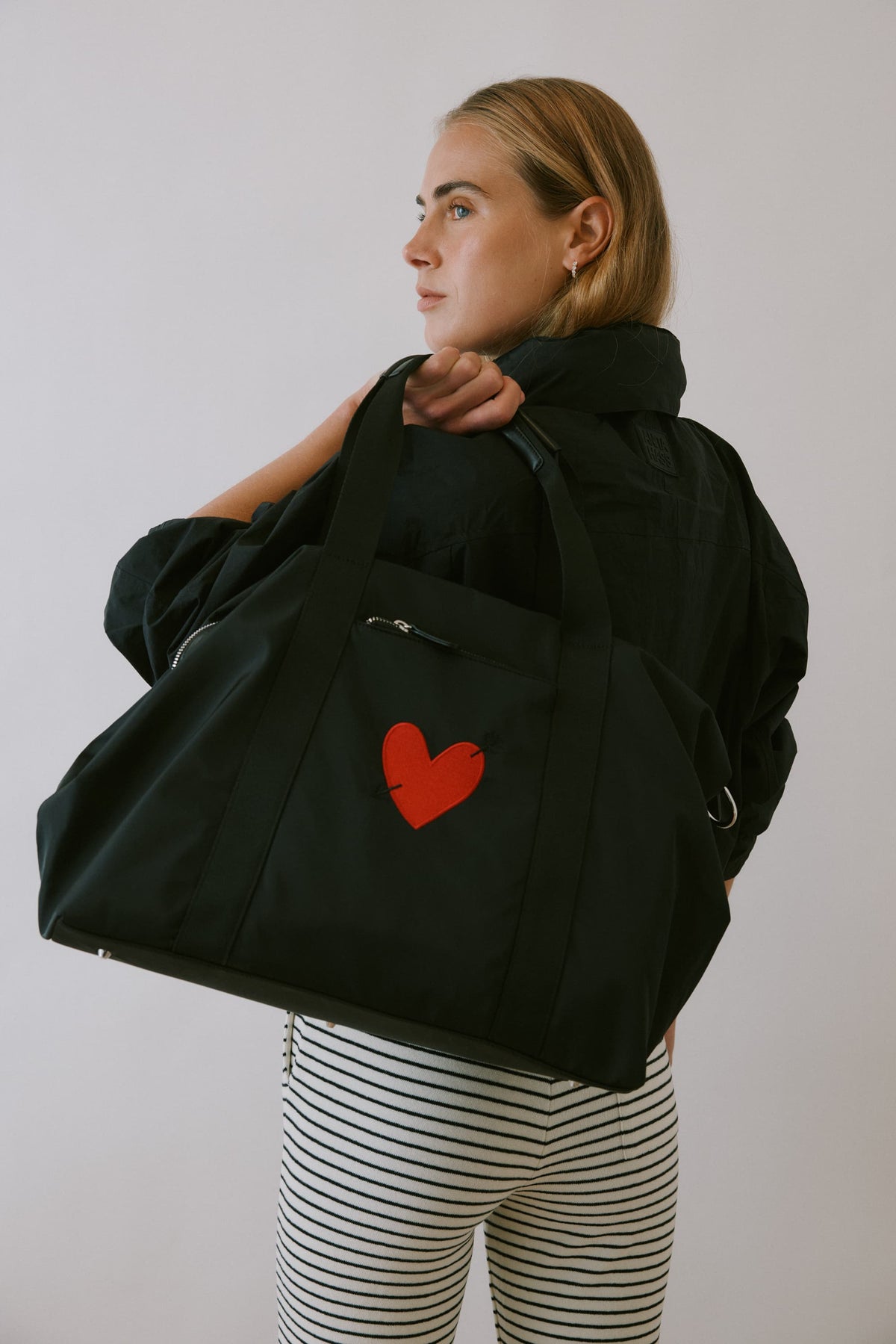 Bag 'Heart' in Black Nylon