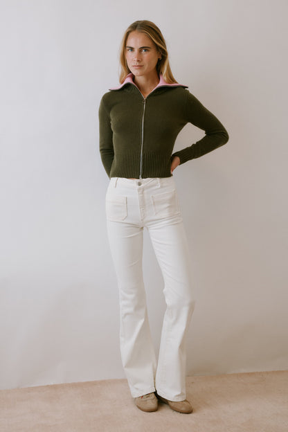 Cardigan Selma in Military/Candy
