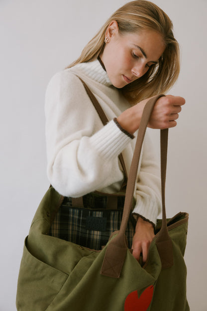 Bag Moss in Olive/Check
