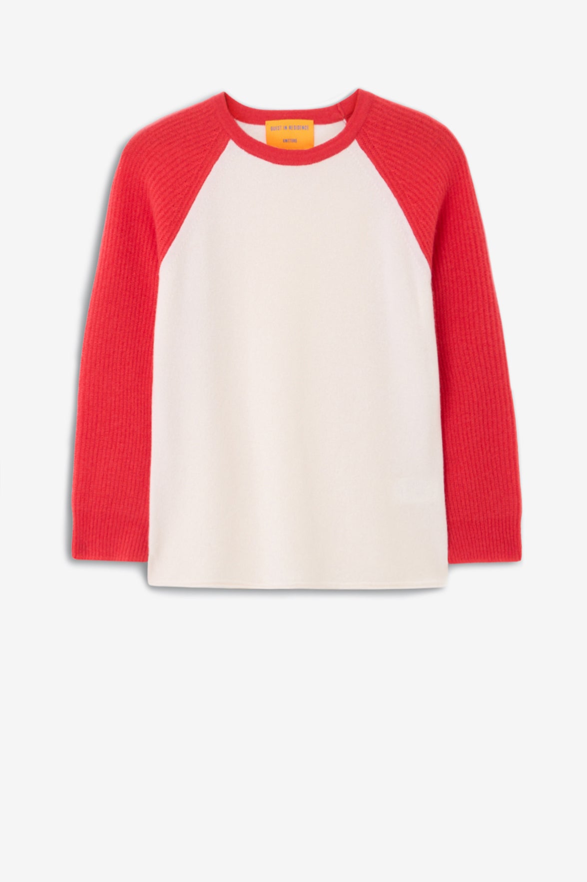 Longsleeve Baseball in Cream/Scarlet