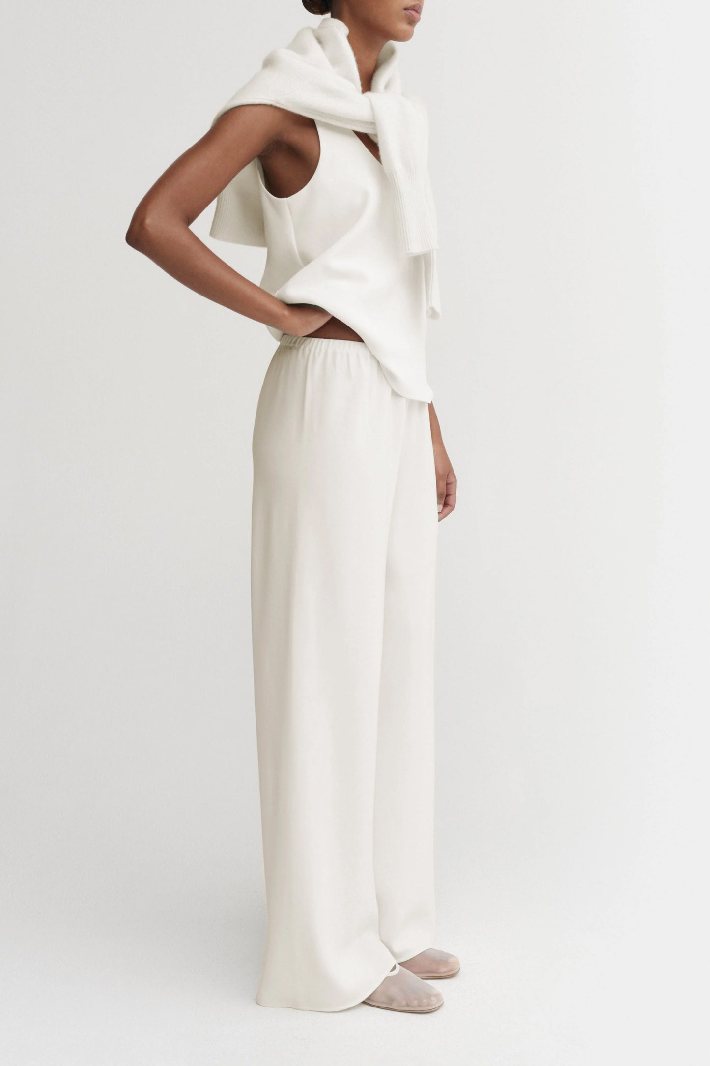 Hose Bea Crepe in CreamAlmada Label - Anita Hass