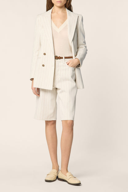 Blazer in Ecru Riga Marrone